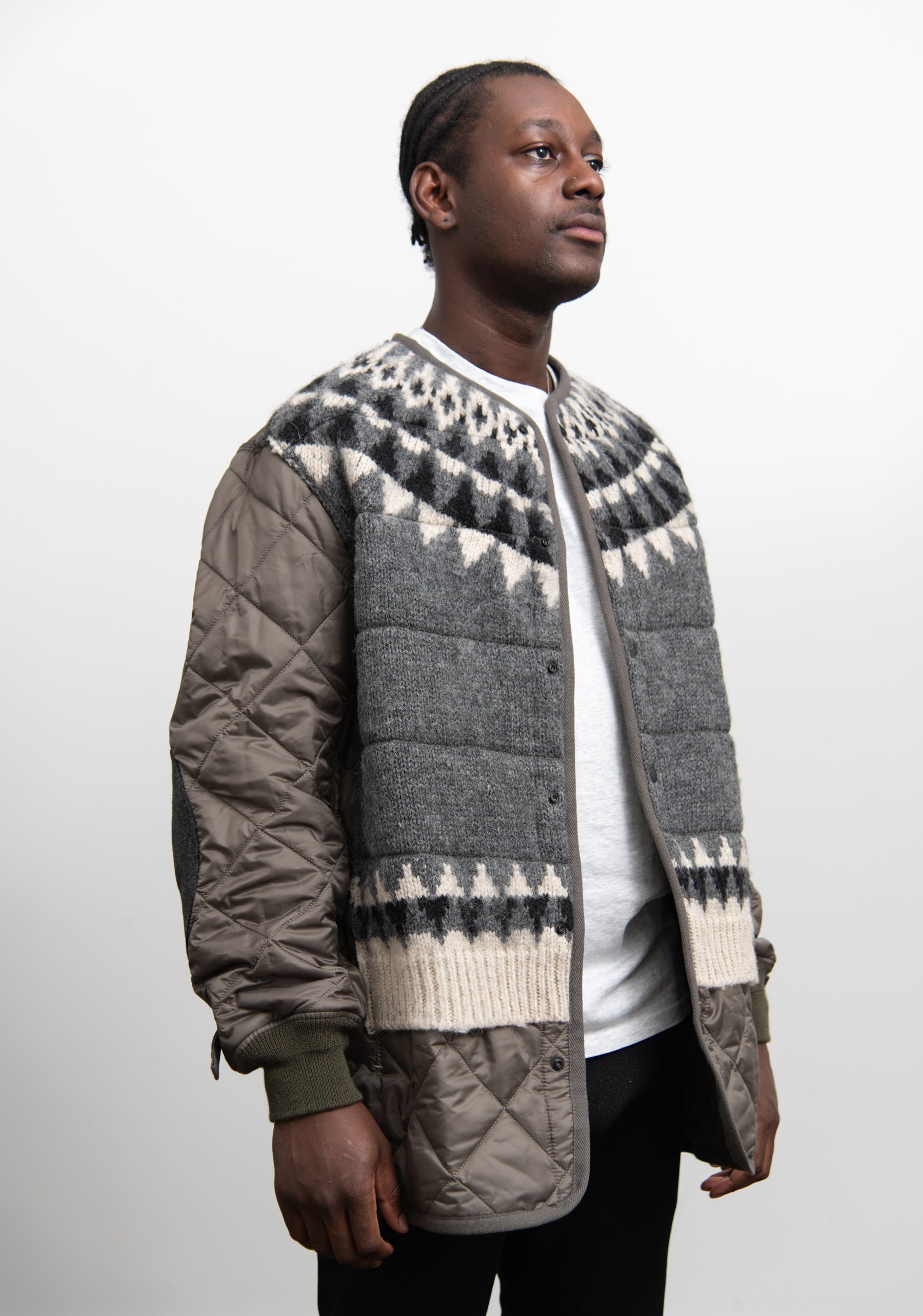 Knit Panel Liner Coat Grey C015 – NOMAD