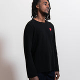 CDG PLAY Knit Emblem Crewneck Sweater Black/Red