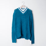 Knit V-Neck Sweater Bright Blue JSMU751018