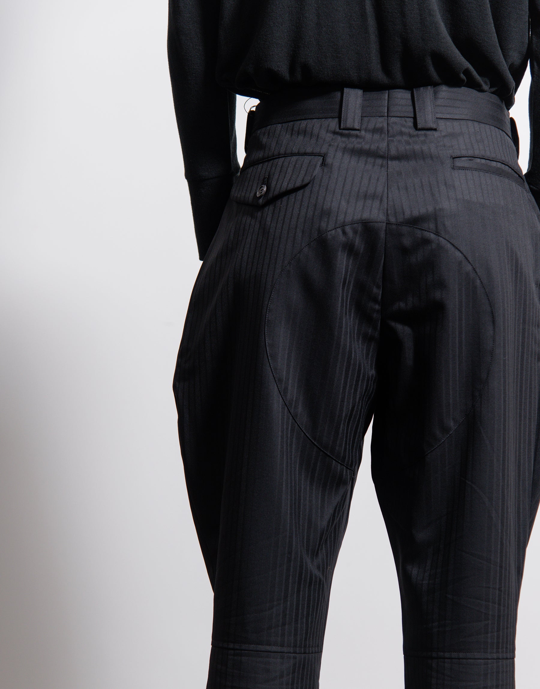 Wool Dobby Shadow Stripe Trouser Black – NOMAD