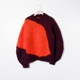 Ellsworth Kelly Intarsia Mohair Knit Sweater Red