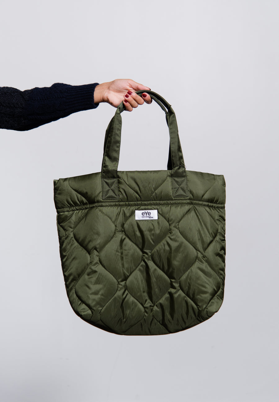 Double Ripstop Quilted Tote Bag Olive K293