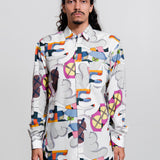 Kaws Hands Allover Print Shirt Multicolour B021