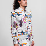 Kaws Hands Allover Print Shirt Multicolour B021