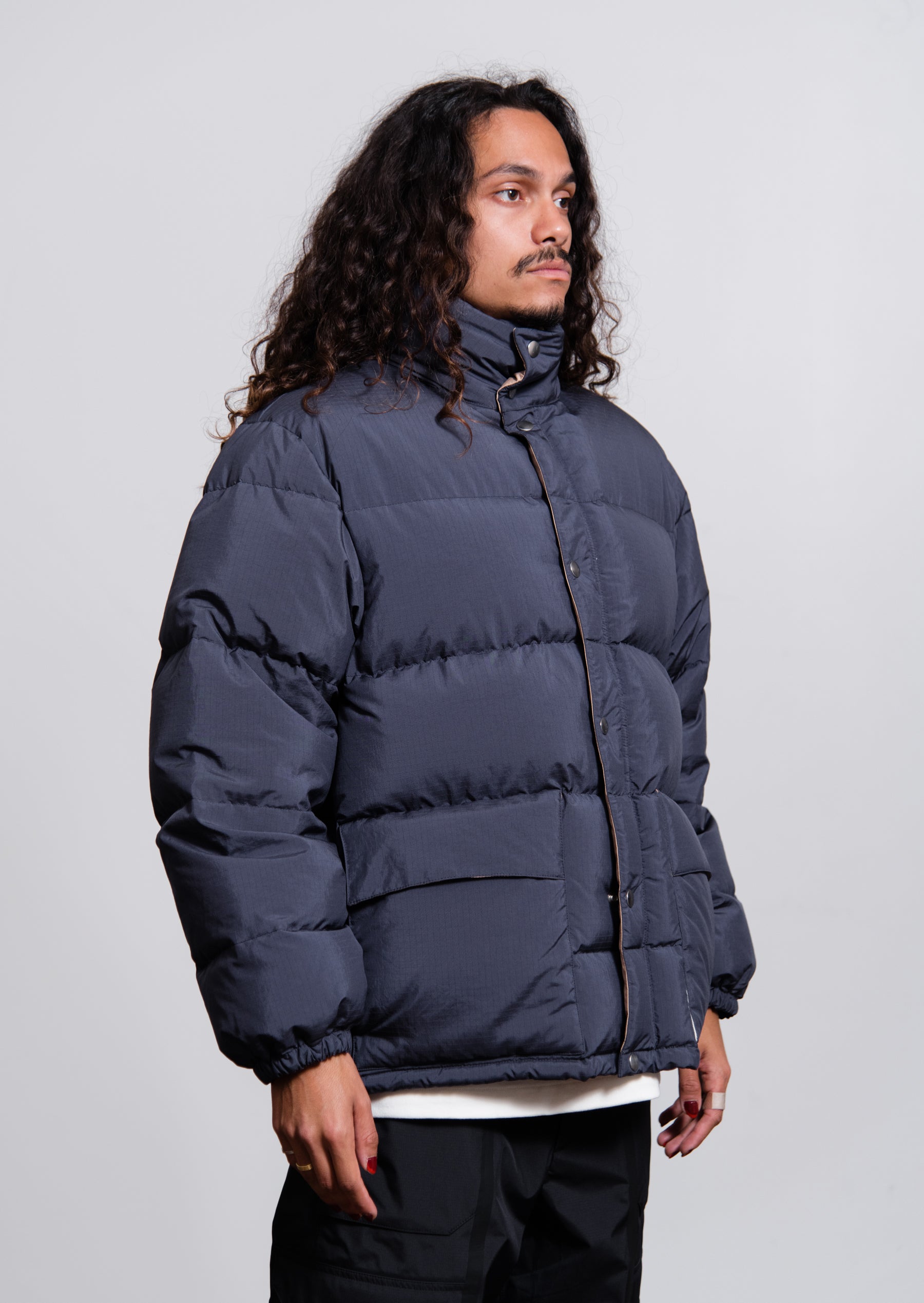 Water Repellent Ripstop Down Jacket Navy