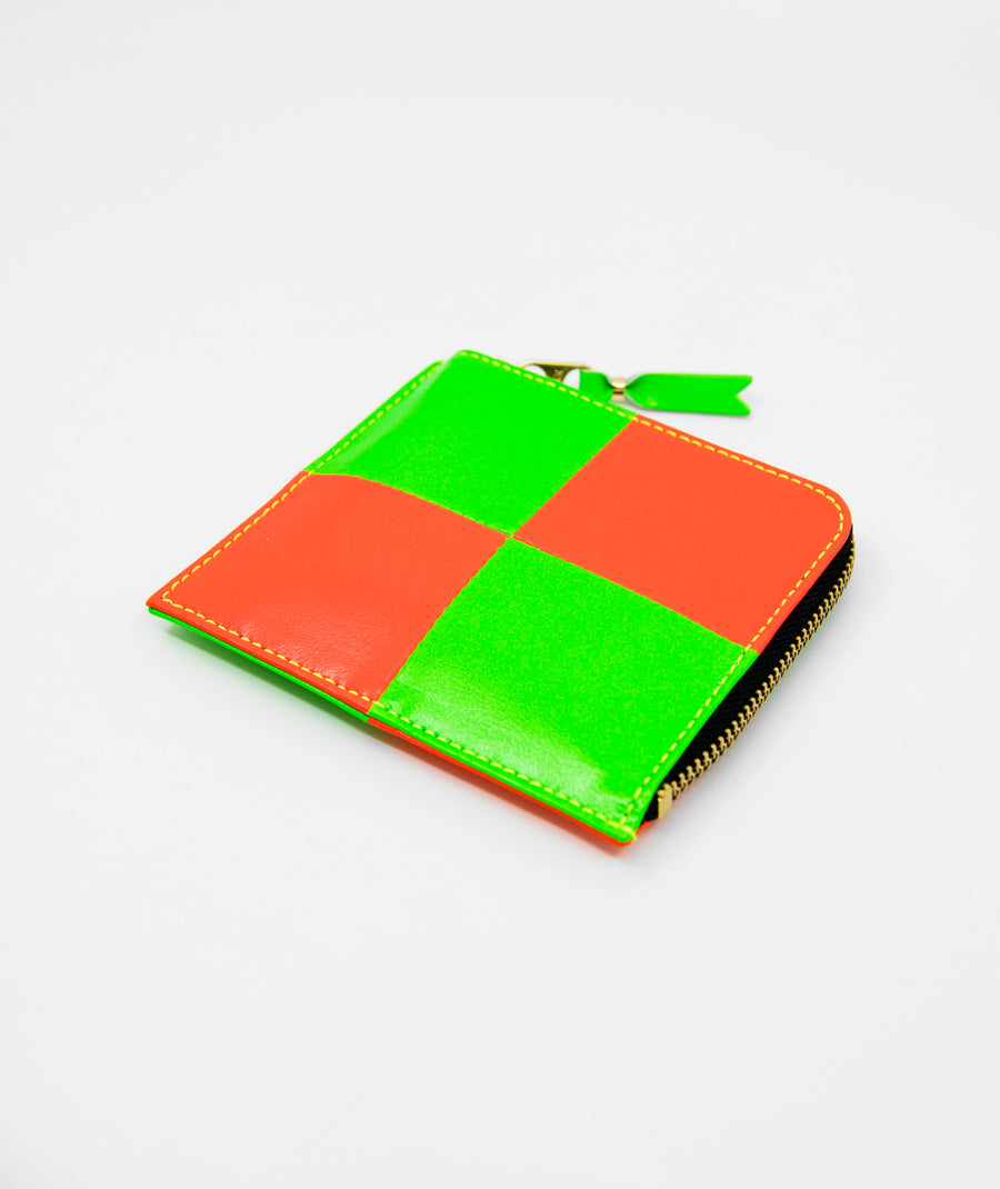 Fluo Squares 2-Sided Zip Wallet Orange/Green SA3100FS