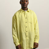 Linen Checkered Shirt Yellow/White SHIR000170