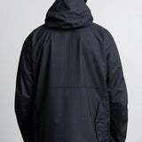 Wool Stripe Laminated Utility Jacket Black/Grey J007