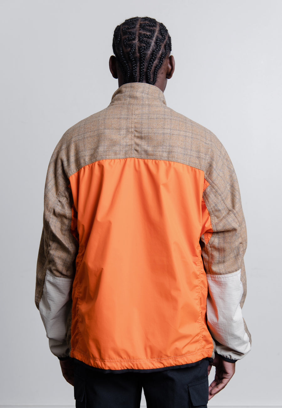Wool Check Rip-Stop Jacket Beige/Brown/Orange J039