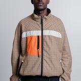 Wool Check Rip-Stop Jacket Beige/Brown/Orange J039