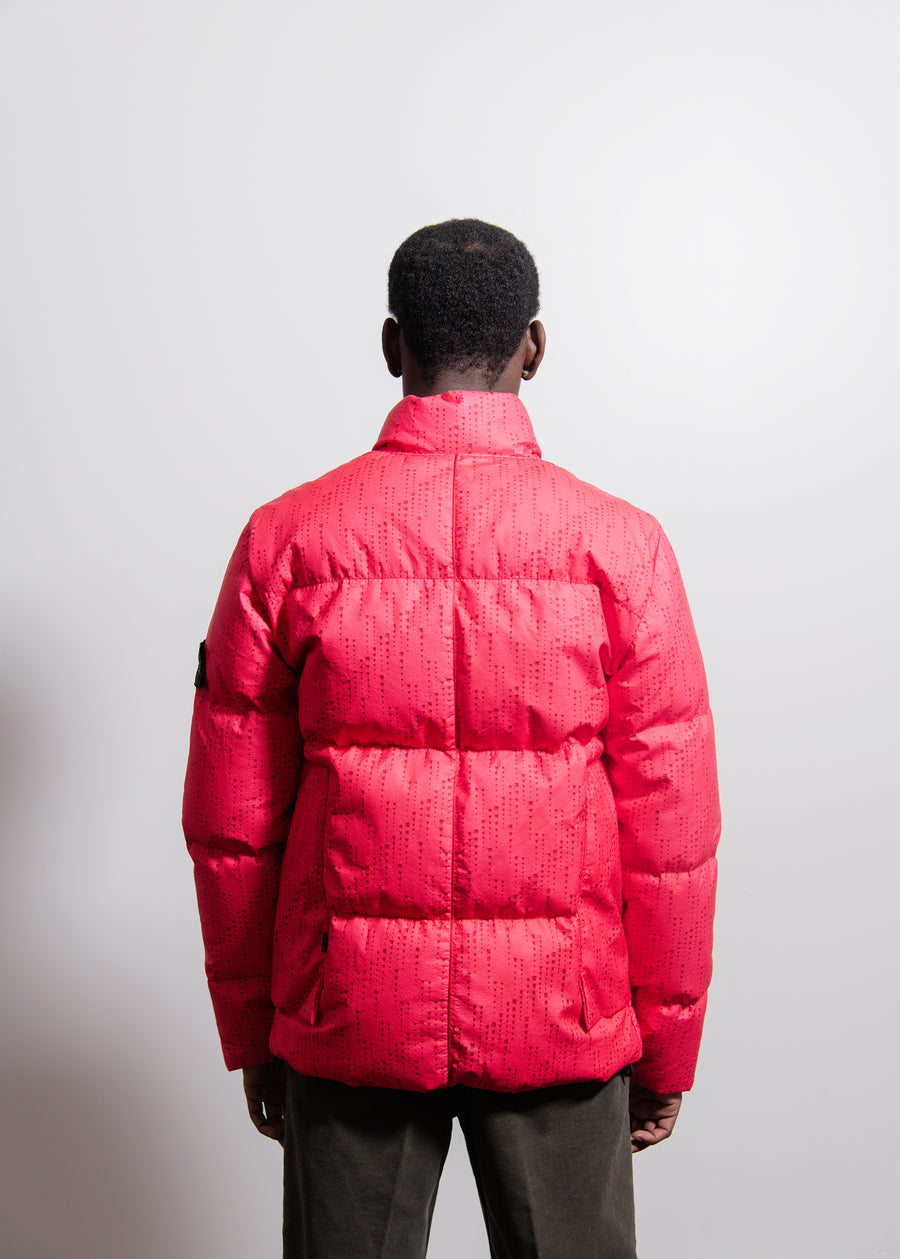 Lasered Poly-Hide 2L Down Jacket Red