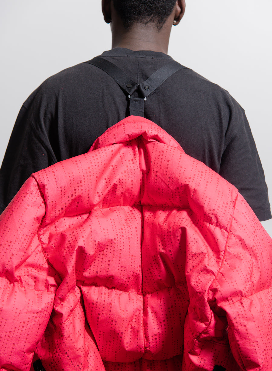 Lasered Poly-Hide 2L Down Jacket Red
