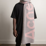 Double-Faced Wool Scarf Pink/Grey SCAR000114