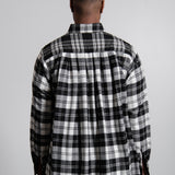 Pleated Flannel Shirt Black FU6-SH-02