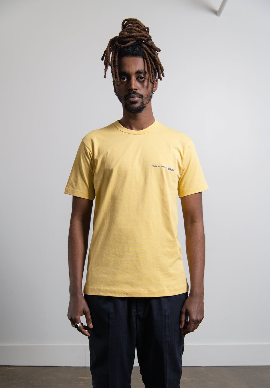 Short Sleeve Chest Print Logo Tee Yellow T020