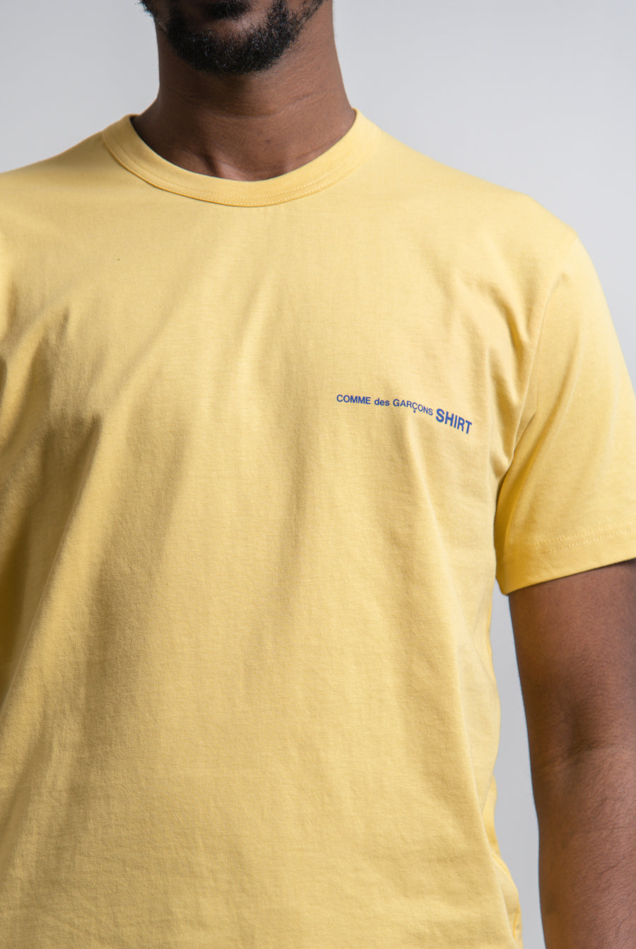 Short Sleeve Chest Print Logo Tee Yellow T020