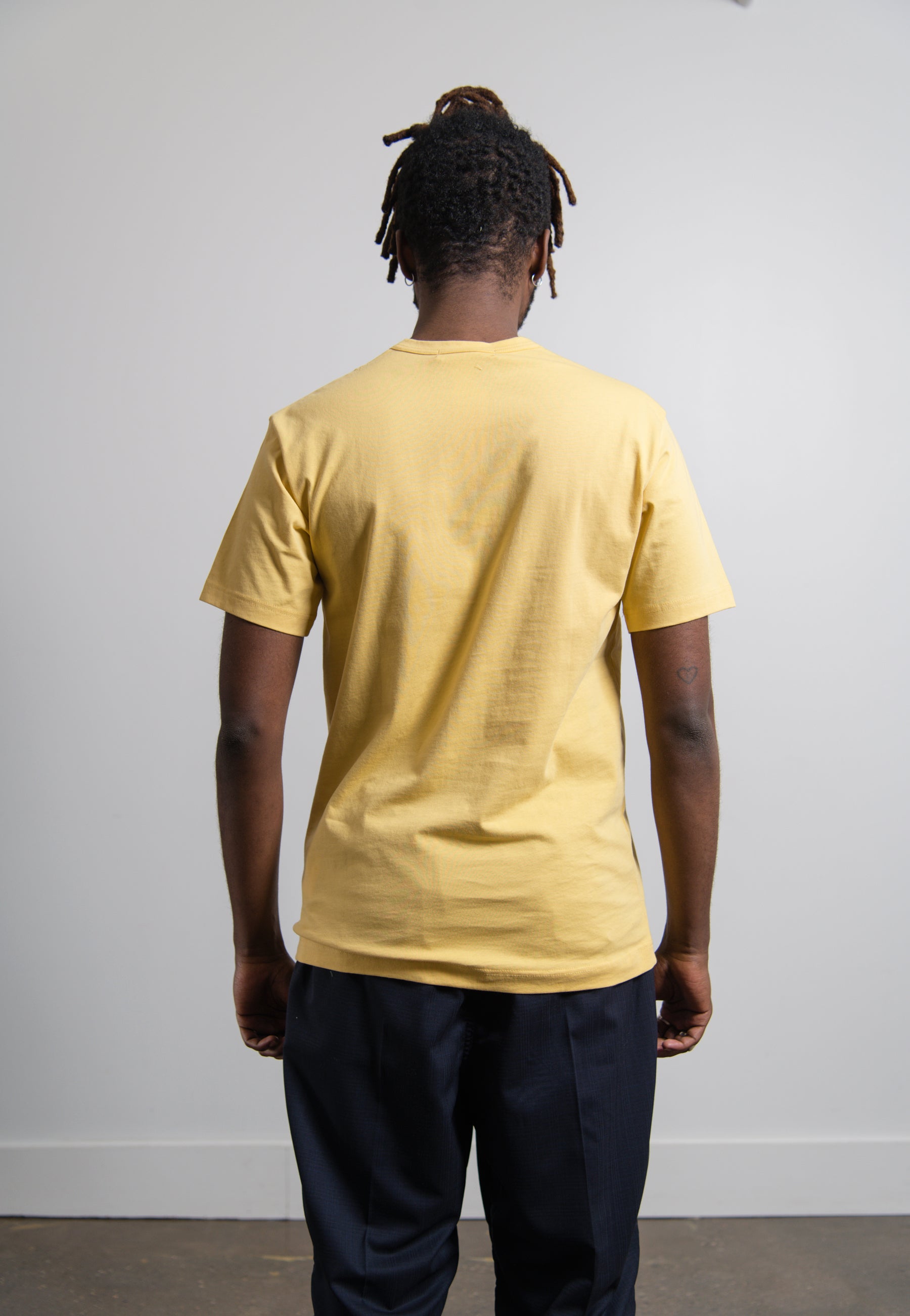 Short Sleeve Chest Print Logo Tee Yellow T020