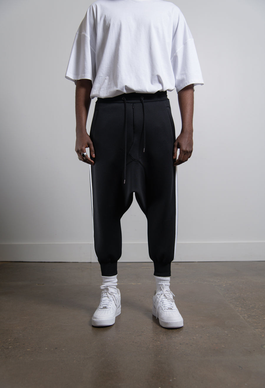 Rebuilt Track Sarrouel Pant Black/White