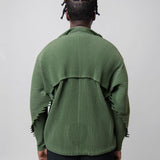 Serrate Pleated Zip Jacket Green JC180-62