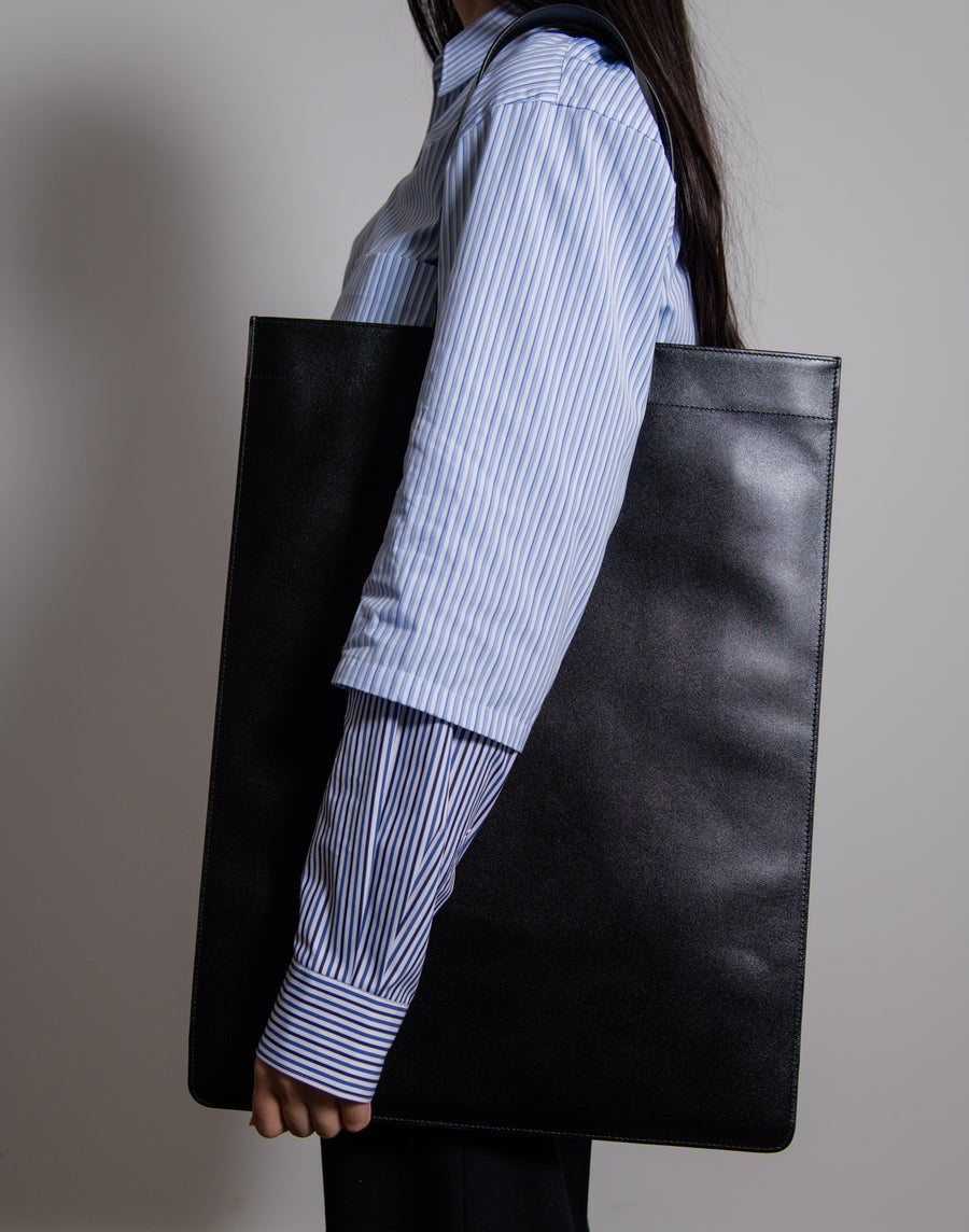 Classic Leather Tote Bag Black