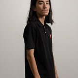 Layered Double Emblem Polo Black/Red T290
