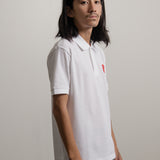Layered Double Emblem Polo White/Red T290