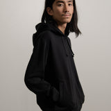 Layered Double Emblem Zip Hoodie Black/Red T294