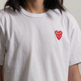 Layered Double Emblem Tee White/Red T288