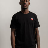 Layered Double Emblem Tee Black/Red T288