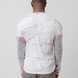 Mohair Knit Crewneck Sweater Off-White/Pink KNIT000409