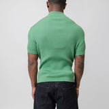 Knit Zip-Up Sweater Green