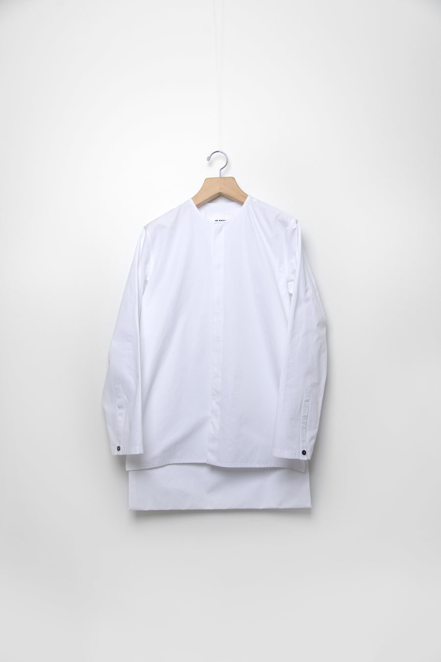 Heavy Organic Cotton Poplin Print Shirt White