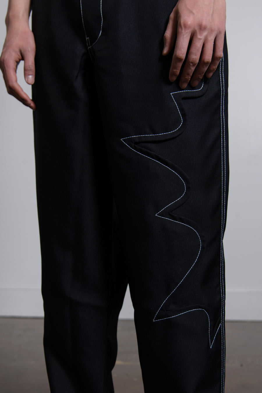Polyester Gabardine Trouser Black/Navy P010