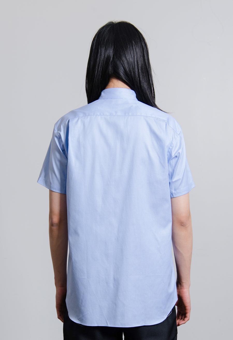 Fringe Poplin Shirt Blue B055