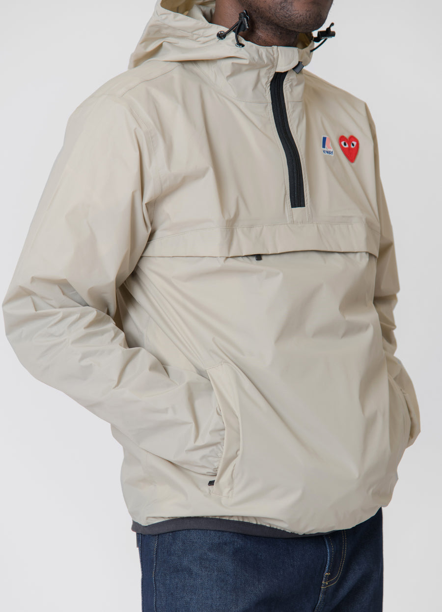 K-WAY Half-Zip Packable Jacket Beige J502-3