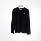 Long Sleeve Layered Double Emblem Tee Black/Red T292