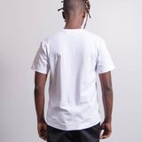 Short Sleeve Chest Print Logo Tee White/Black T068