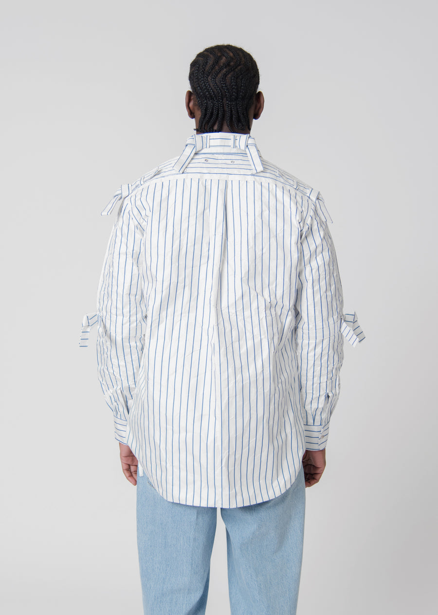 Striped Tab Shirt Blue/White SHI31