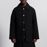 Quilted Worker Coat Black