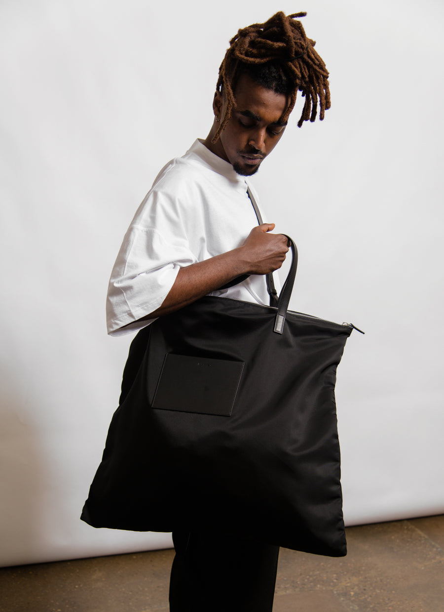 Large Zip Tote Bag Black