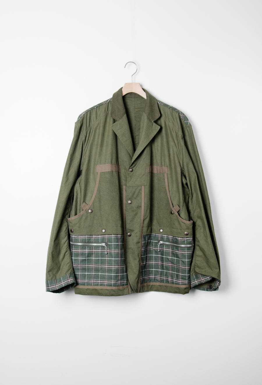 Reversible Cotton Linen Twill Jacket Olive J016