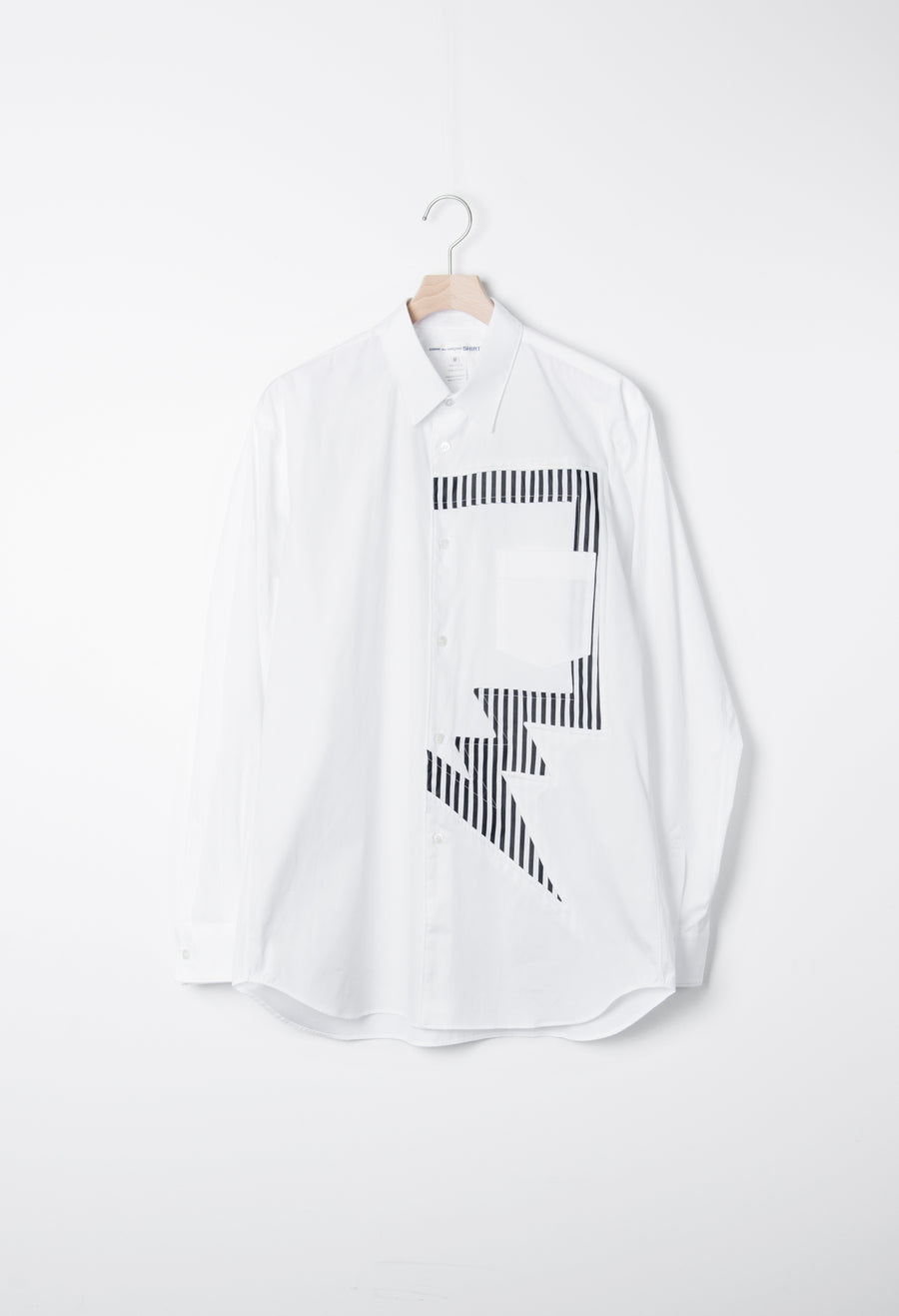 Striped Panel Poplin Shirt White/Stripe B014