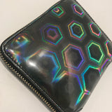 Large 3-Sided Zip Wallet Black Rainbow 2100BR