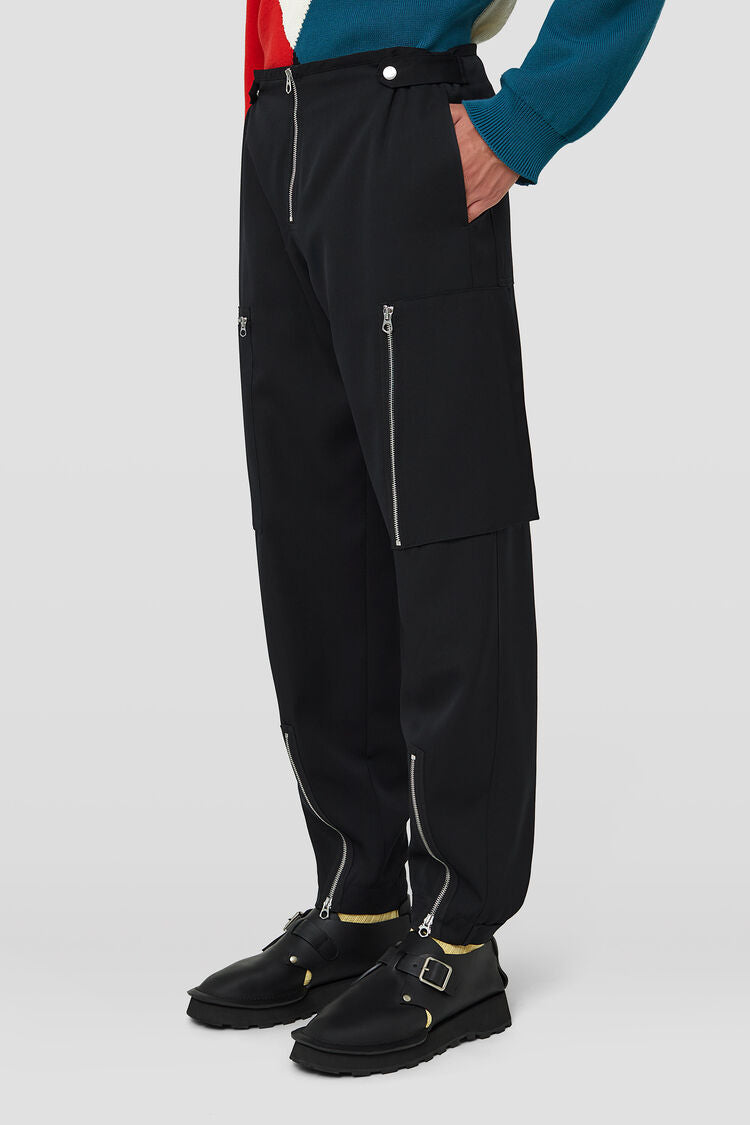 Fine Dry Wool Zip Trouser Black JSMU310931